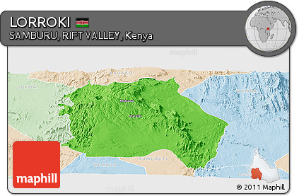 Political Panoramic Map of LORROKI, lighten