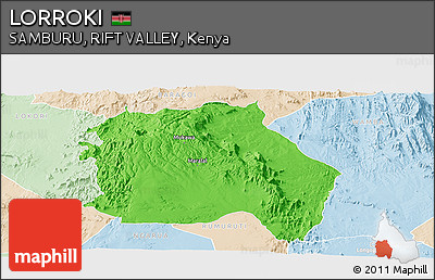 Political Panoramic Map of LORROKI, lighten