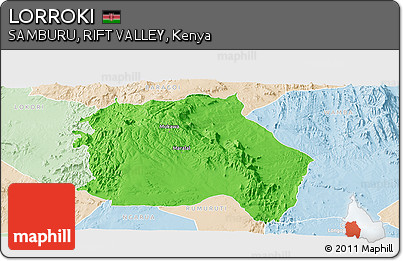 Political Panoramic Map of LORROKI, lighten