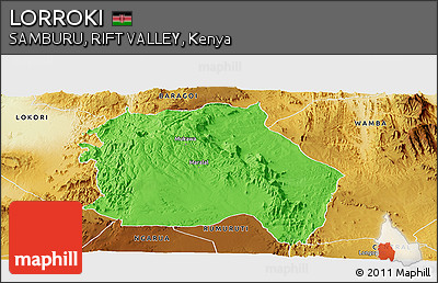 Political Panoramic Map of LORROKI, physical outside
