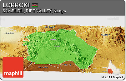 Political Panoramic Map of LORROKI, physical outside