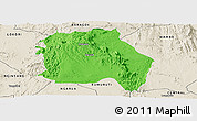 Political Panoramic Map of LORROKI, shaded relief outside