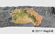 Satellite Panoramic Map of LORROKI, darken, desaturated