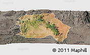 Satellite Panoramic Map of LORROKI, darken, semi-desaturated