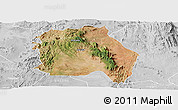 Satellite Panoramic Map of LORROKI, lighten, desaturated