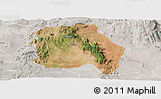 Satellite Panoramic Map of LORROKI, lighten, semi-desaturated