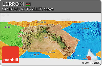 Satellite Panoramic Map of LORROKI, political outside