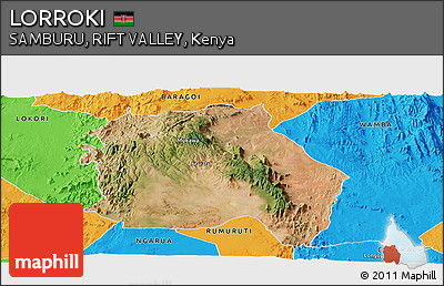 Satellite Panoramic Map of LORROKI, political outside