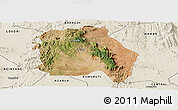 Satellite Panoramic Map of LORROKI, shaded relief outside