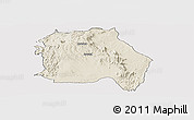 Shaded Relief Panoramic Map of LORROKI, cropped outside