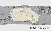 Shaded Relief Panoramic Map of LORROKI, darken, desaturated