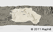 Shaded Relief Panoramic Map of LORROKI, darken