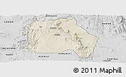 Shaded Relief Panoramic Map of LORROKI, desaturated