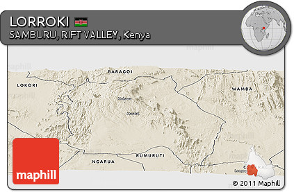 Shaded Relief Panoramic Map of LORROKI