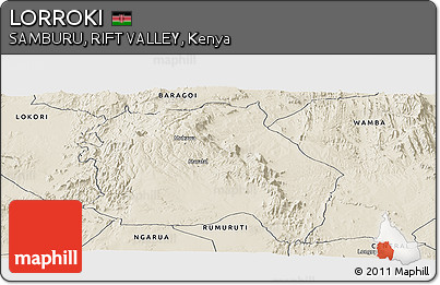 Shaded Relief Panoramic Map of LORROKI