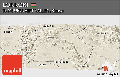 Shaded Relief Panoramic Map of LORROKI