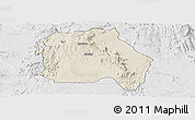Shaded Relief Panoramic Map of LORROKI, lighten, desaturated