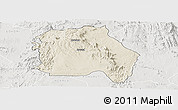Shaded Relief Panoramic Map of LORROKI, lighten, semi-desaturated