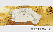 Shaded Relief Panoramic Map of LORROKI, physical outside