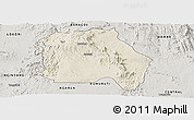 Shaded Relief Panoramic Map of LORROKI, semi-desaturated