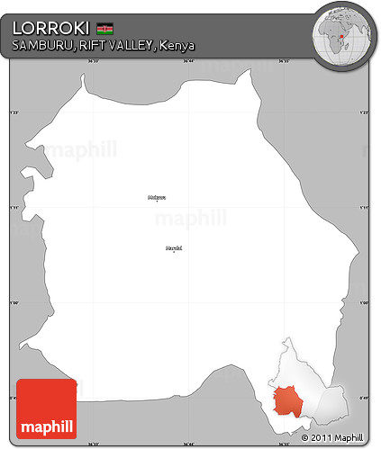 Gray Simple Map of LORROKI, single color outside