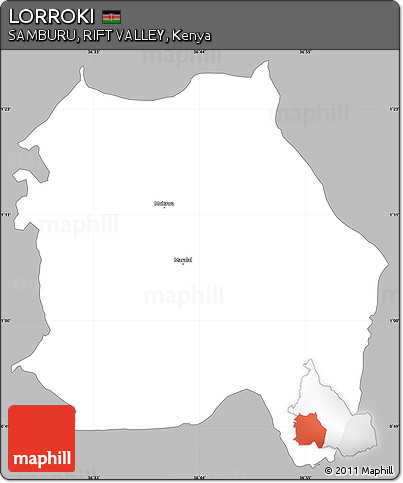 Gray Simple Map of LORROKI, single color outside
