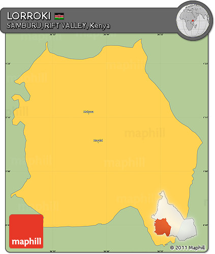 Savanna Style Simple Map of LORROKI, single color outside