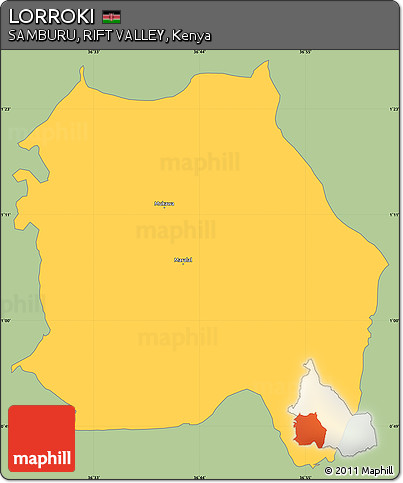 Savanna Style Simple Map of LORROKI, single color outside