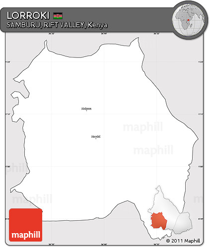 Silver Style Simple Map of LORROKI, cropped outside
