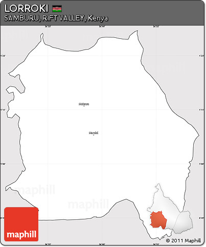 Silver Style Simple Map of LORROKI, cropped outside