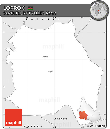 Silver Style Simple Map of LORROKI