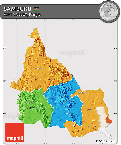 Political Map of SAMBURU, cropped outside
