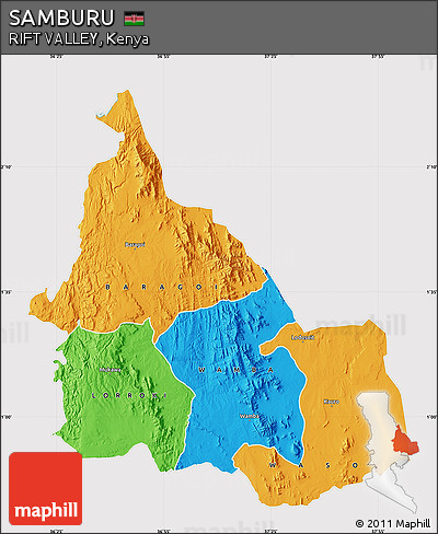 Political Map of SAMBURU, cropped outside