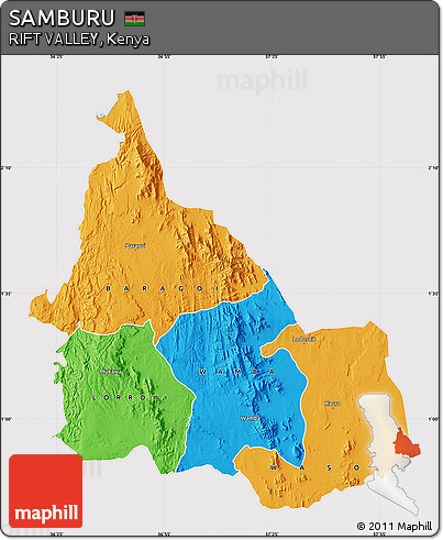 Political Map of SAMBURU, cropped outside