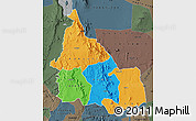 Political Map of SAMBURU, darken, semi-desaturated
