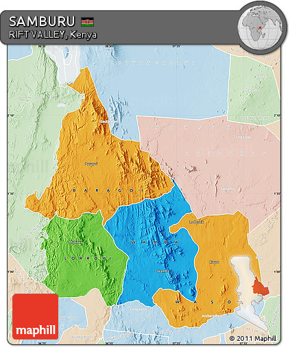 Political Map of SAMBURU, lighten