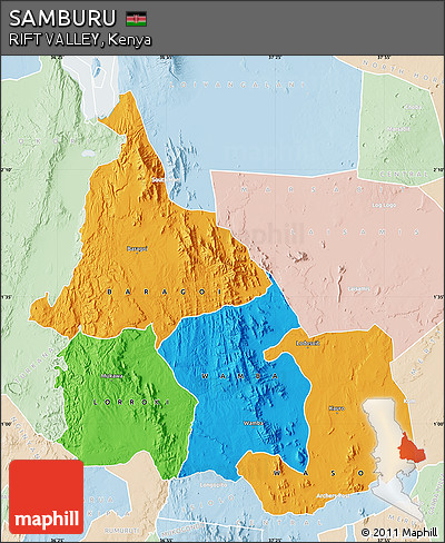 Political Map of SAMBURU, lighten