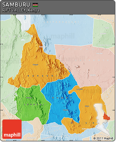 Political Map of SAMBURU, lighten