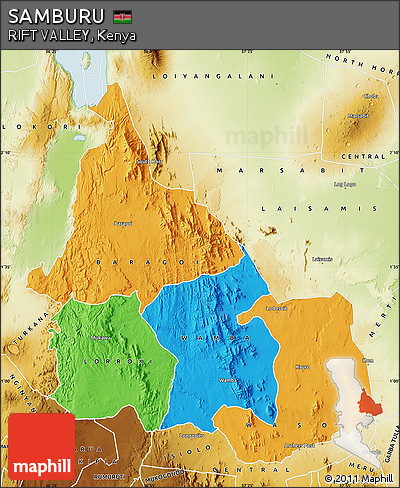 Political Map of SAMBURU, physical outside