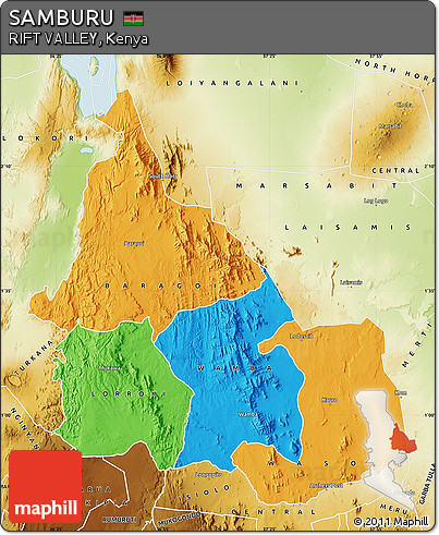 Political Map of SAMBURU, physical outside