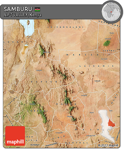 Satellite Map of SAMBURU