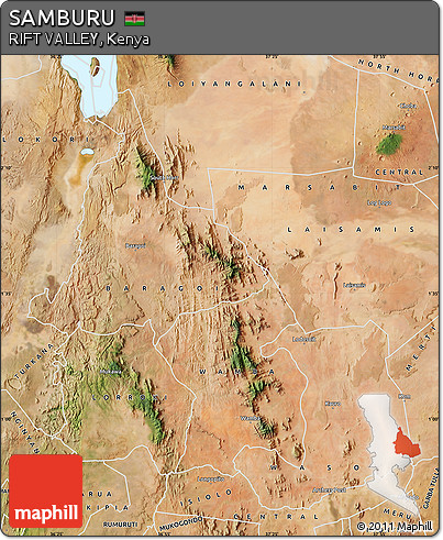 Satellite Map of SAMBURU