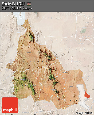Satellite Map of SAMBURU, lighten