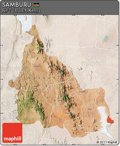 Satellite Map of SAMBURU, lighten