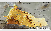 Physical Panoramic Map of SAMBURU, darken, semi-desaturated