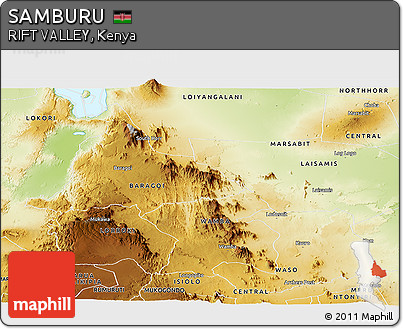 Physical Panoramic Map of SAMBURU