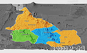 Political Panoramic Map of SAMBURU, darken, desaturated