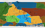 Political Panoramic Map of SAMBURU, darken