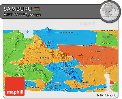 Political Panoramic Map of SAMBURU