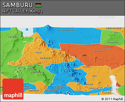 Political Panoramic Map of SAMBURU
